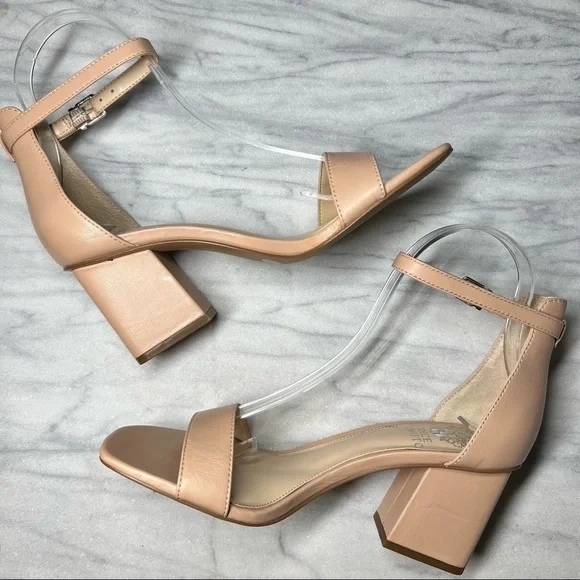 Vince Camuto Tan Nude Margry Ankle Strap Block Heel Sandal 7 - Picture 4 of 9